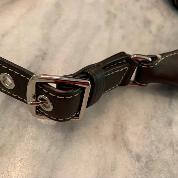 Coach Hobo Bag - Beige/Gray and Dark Brown Trim with Buckle and Silver Hardware. - Picture 9 of 9